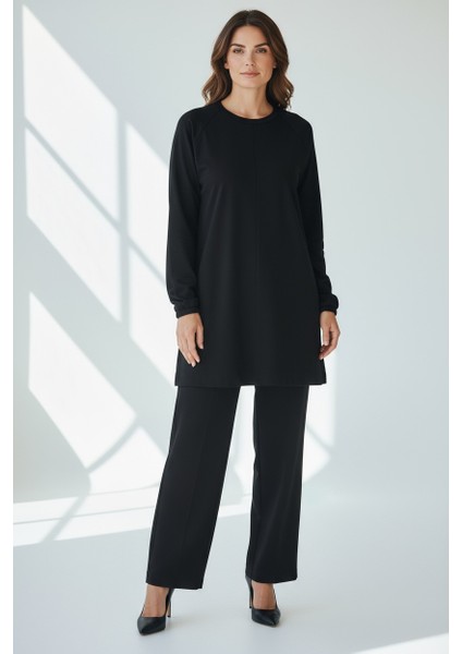 Kadın Tunik Önü Dikişli Altı Bantlı Pantolonun Beli Lastikli Önü Dikişli Ikili Takım fırsatları