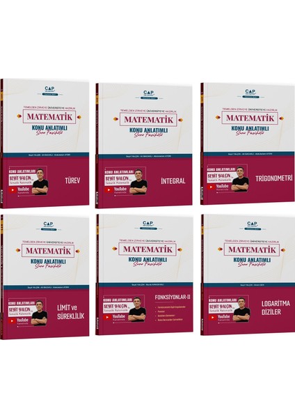 Çap Yayınları Integral Limit Süreklilik Logaritma Diziler Fonksiyonlar Iı Türev Trigonometri Seti 6 Kitap