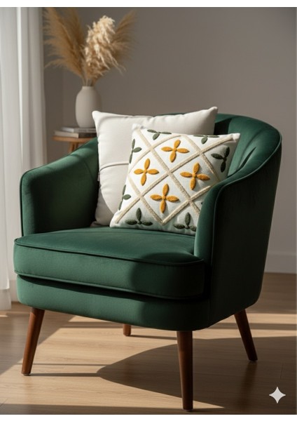 Dekoratif Kırlent Kılıfı 43×43 cm Punch Işlemeli –