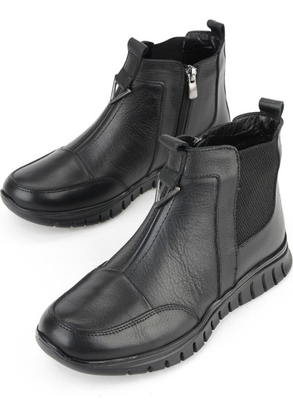 , Kadın Hakiki Deri Konfor Bot 15355Z1458 Siyah indirimleri