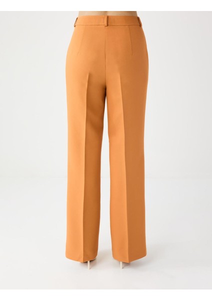 Karamel Bol Kesim Bol Paça Normal Bel Dokuma Pantolon indirimleri