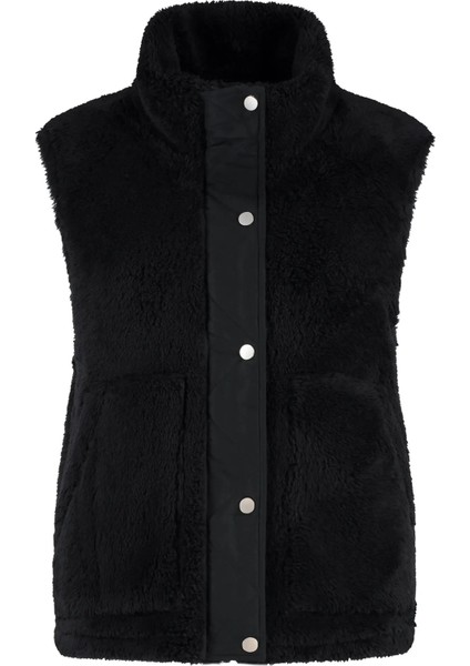 Onlbari Regular Fit Dik Yaka Cepli Peluş Yelek Bayan Yelek 15358902