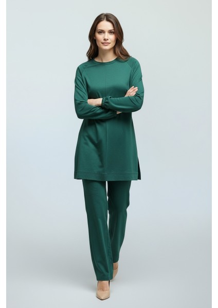 Kadın Tunik Önü Dikişli Altı Bantlı Pantolonun Beli Lastikli Önü Dikişli Ikili Takım fırsatları
