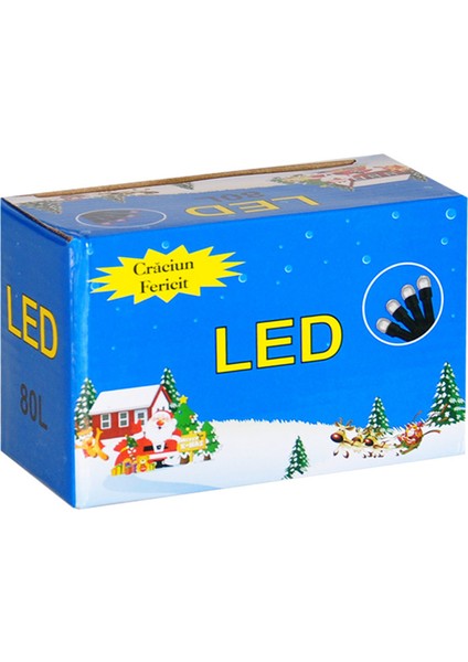 Yılbaşı Pilli LED Işık 80 Ampul LED / 8mt