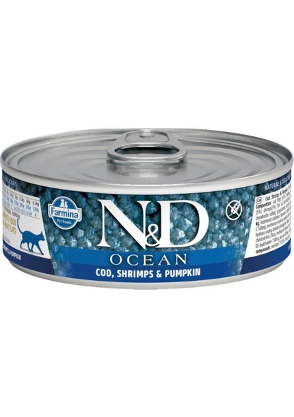 Ocean Morina Balığı Karides Balkabağı Yavru Kedi Konservesi 80 gr