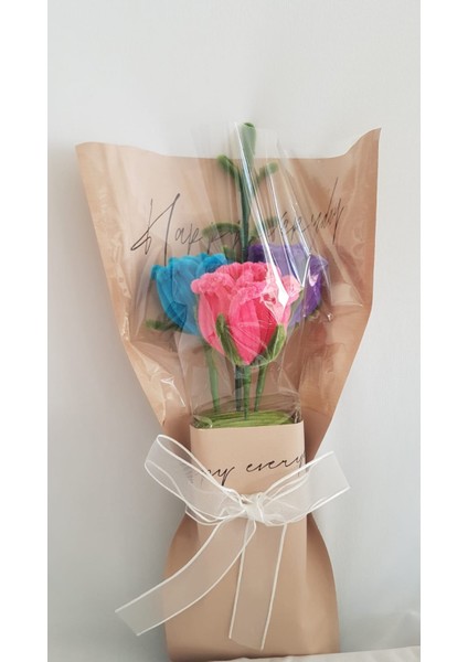 Gül Çiçek Buketi – El Yapımı Hediyelik Aranjman