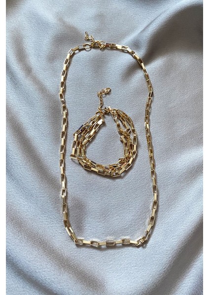 Geometrik Zincir Kolye Bileklik Set fırsatları