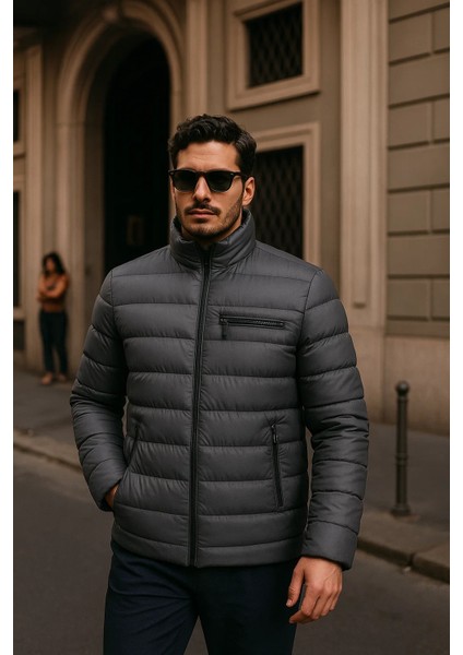 Erkek Comfort Fermuarlı Günlük Kışlık Füme Şişme Mont fiyatları