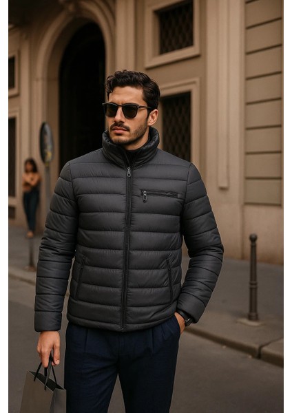 Erkek Comfort Fermuarlı Günlük Kışlık Füme Şişme Mont fırsatları