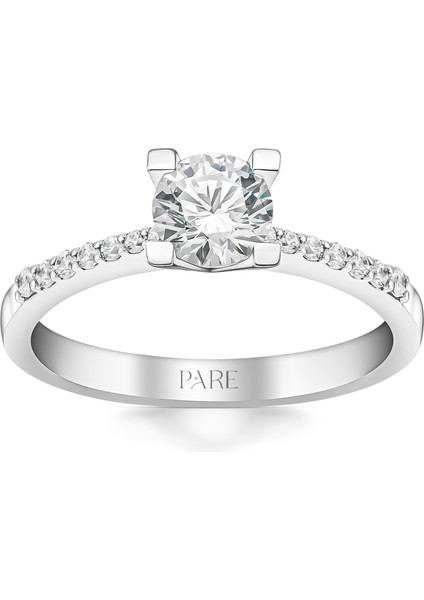 0,62 Karat Kolu Taşlı Tektaş Pırlanta Yüzük