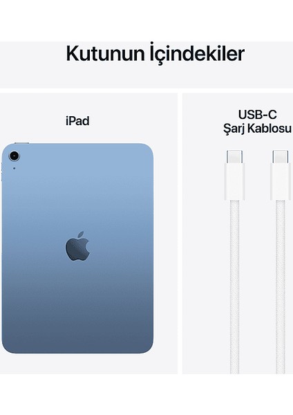 11 Inç iPad (A16) Wi-Fi 512 GB Tablet Mavi (MD4Y4TU/A)