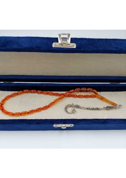 Şeffaf Turuncu Kapsül Kesim Ay Yıldız Alpaka Püskül Kehribar Tespih indirimleri