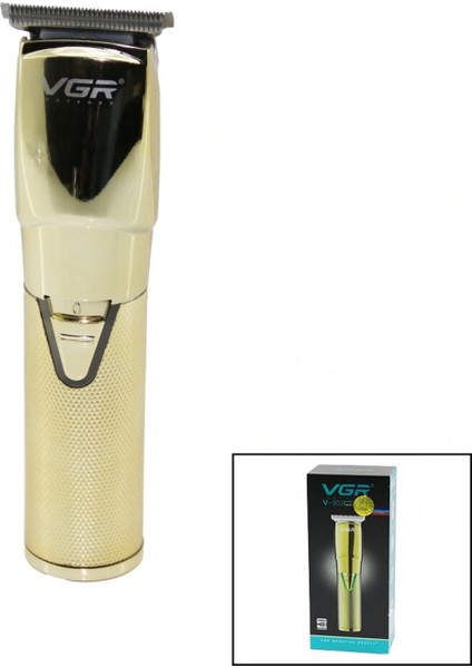 Gold Krom Kaplama Gövde Saç - Sakal Kesme Traş Makinesi USB Şarjlı V-903 (K95)