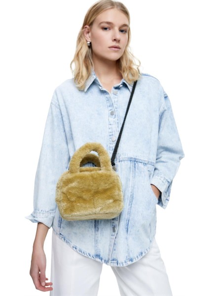 Suni Kürk Çapraz Askılı Çanta