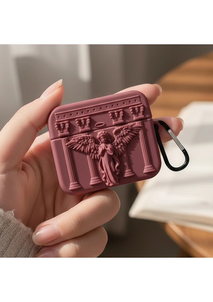 Apple Airpods Pro Kılıf Antik Melek Bordo