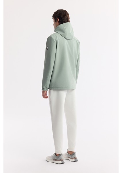Erkek Mint Yeşil Kapüşonlu Su İtici Rüzgar Geçirmez Mevsimlik Comfort Fit Mont A51Y6054