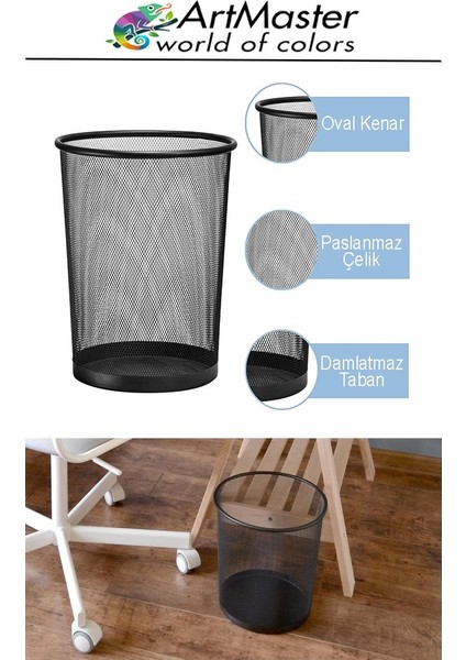 Masaüstü Büro Seti Metal Siyah 16 Parça Kalemlik Evrak Rafı 3 Lü Delgeç Zımba Makinesi Notluk Çöp Kovası Ataç fırsatları