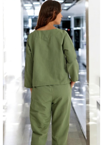 Kemerli Alt Üst Keten Takım