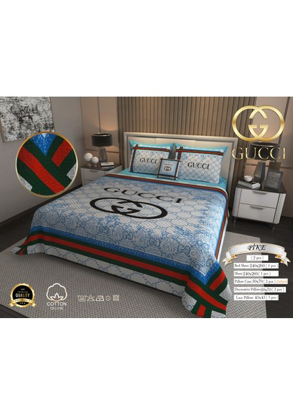 Çift Kişilik Pike Takımı Pamuklu Kumaş Jakar Dokuma Kapitone Dikişli 3D Dijital Baskılı 7 Parça-Lüks Duvet Cover Set Model. fiyatları