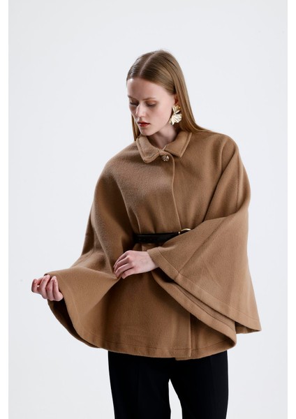 Deri Kemerli Kaşe Panço - Camel modelleri