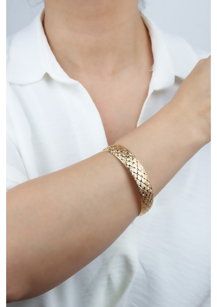 Işlemeli Kalın Bilezik