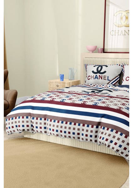 Nevresim Takımı Çift Kişilik Pamuklu Saten Kumaş 6 Parça 3D Dijital Baskı Duvet Cover Set Model No: fiyatları