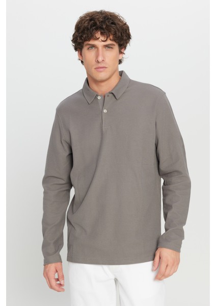 %100 Pamuk Slim Fit Dar Kesim Polo Yaka Jakarlı Triko Tişört