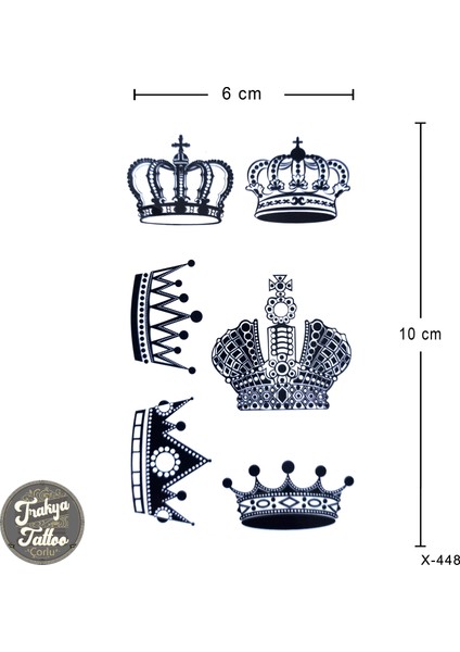 Geçici Dövme 1-2 Hafta Kalıcı Minimal Taç Dövmesi