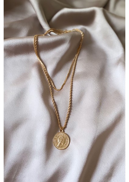 Çift Sıralı Madalyon Kolye fiyatları