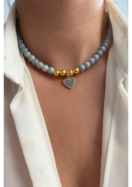 Simli Kalp Uçlu Kolye fiyatları