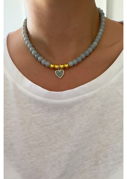 Simli Kalp Uçlu Kolye modelleri