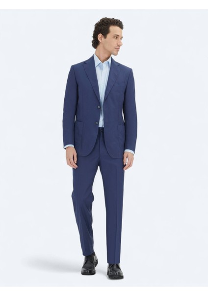 Indigo Düz Comfort Fit Takım Elbise fiyatları