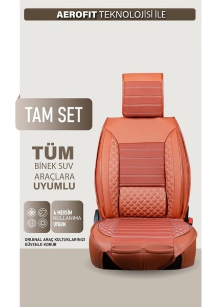 Renault Fluence Uyumlu Yarı Deri Oto Koltuk Kılıfı Tam Set Vena Tarçın modelleri