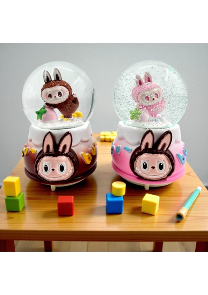 Labubu Kar Küresi Büyük Boy Işıklı Sesli Müzikli Kar Küresi Hediyelik Kar Küresi 1 Adet