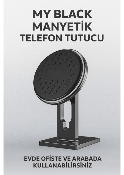 Metal Gövdeli Manyetik Telefon Tutucu Güçlü Mıknatıs Şık ve Dayanıklı Tasarım