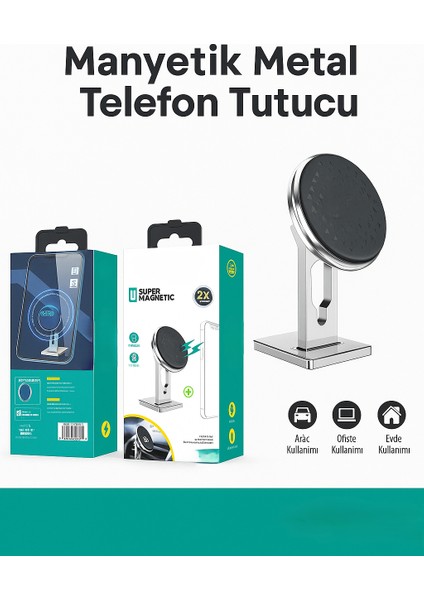 Metal Gövdeli Manyetik Telefon Tutucu Güçlü Mıknatıs Şık ve Dayanıklı Tasarım modelleri