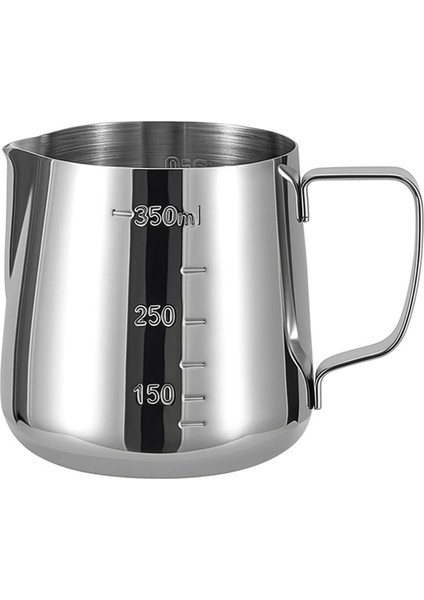350 ml Kahve Süt Köpürtme Potu 304 Paslanmaz Çelik Barista Sütlük Ölçü Göstergeli