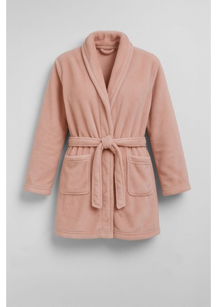 Kadın Yumuşak Kadife Dokulu Pudra Sabahlık