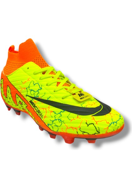 Unısex Çoraplı Halısaha & Çimsaha Krampon Sarı Turuncu Desenli modelleri