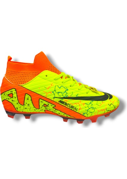 Unısex Çoraplı Halısaha & Çimsaha Krampon Sarı Turuncu Desenli fırsatları