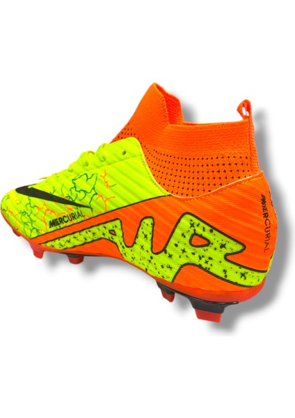 Unısex Çoraplı Halısaha & Çimsaha Krampon Sarı Turuncu Desenli indirimleri