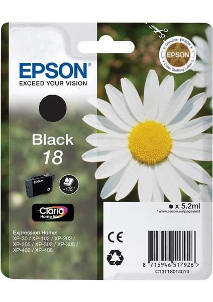 18-T1801-C13T18014020 Siyah Orijinal Kartuş fiyatları