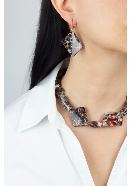 Kenkli Kadın Kolye Küpe Set