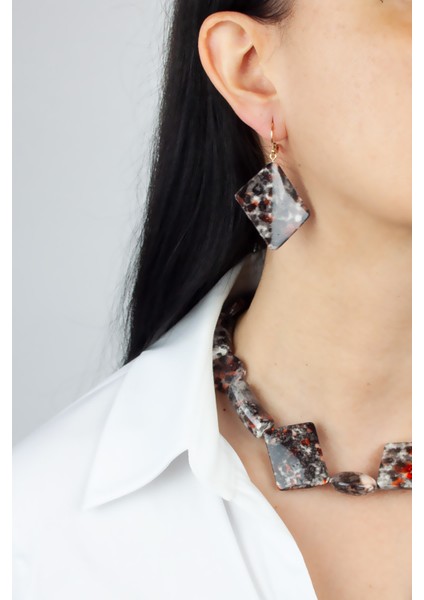 Kenkli Kadın Kolye Küpe Set modelleri