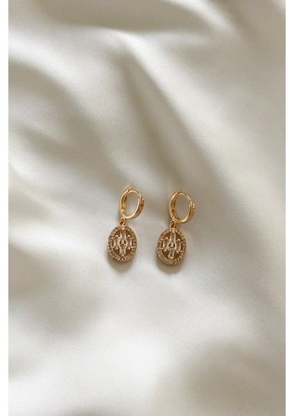 Baget Taşlı Gold Küpe modelleri