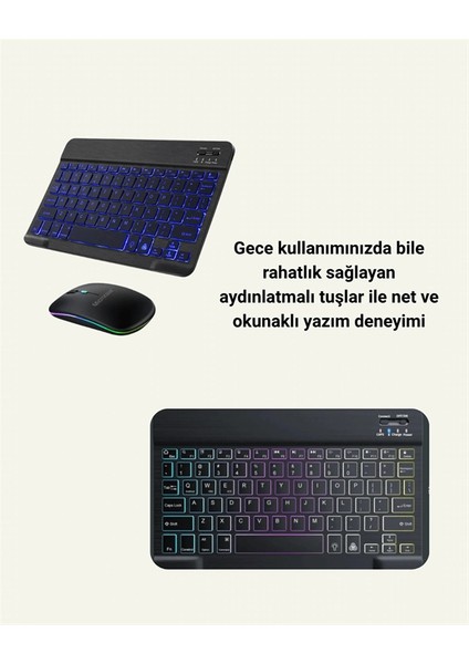 Tüm Cihazlarla Uyumlu Rgb Işıklı Kablosuz Klavye ve Mouse Seti fırsatları