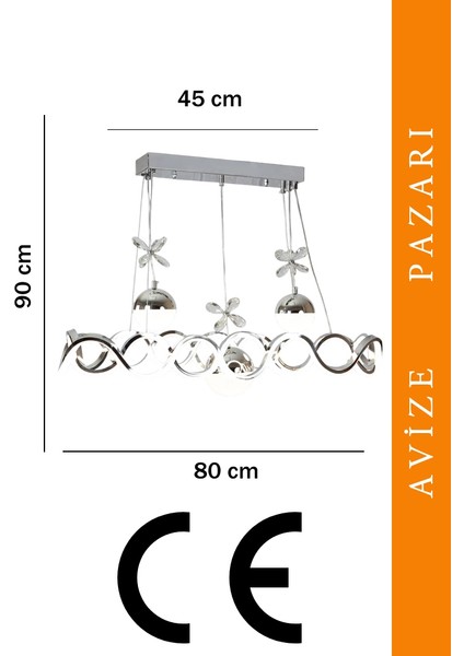 Neo Krom Kaplama Sıralı 3 Toplu 3 Renk Modüllü Ledli Avize fırsatları