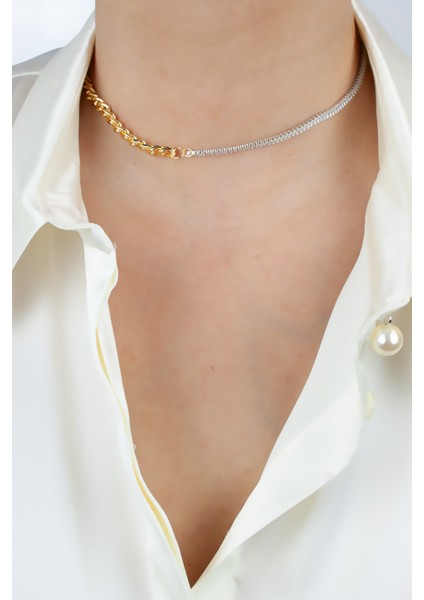 Gold Zincir Baget Taşlı Kolye fiyatları