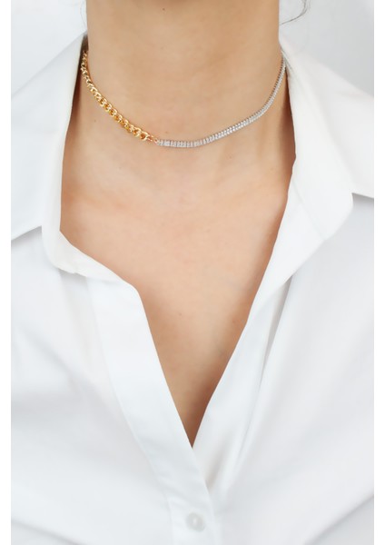 Gold Zincir Baget Taşlı Kolye fırsatları