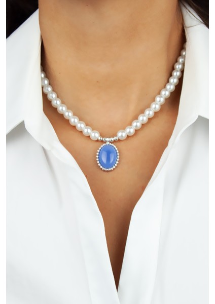 Mavi Uçlu Cam Inci Kolye fiyatları